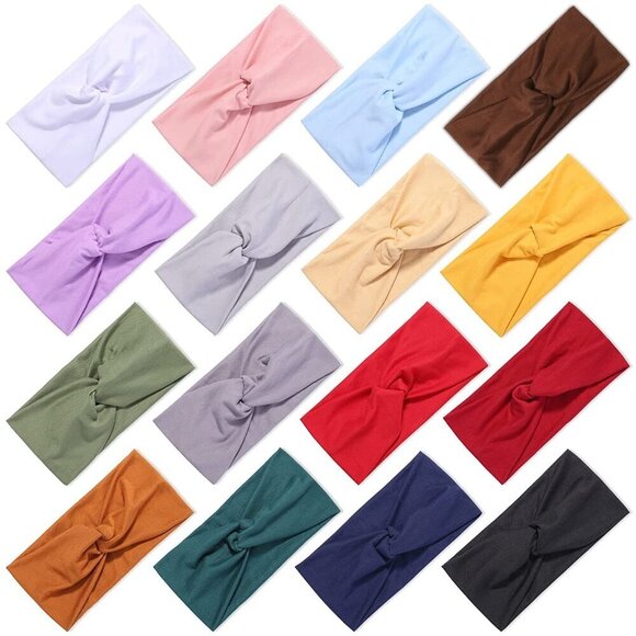 16 PCS Nylon Headbands for Women Elastic Sweat-Absorbent Yoga Running Accessorie main image 6